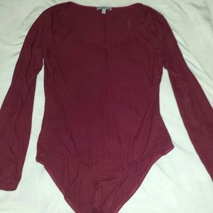 Womens burgundy bodysuit
